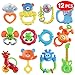 Produktbild Chuckle 12er Baby-Spielzeug Rassel Geschenk-Set – Baby Spiele & Greiflinge Anhänger für Jungen und Mädchen – Spielend Greifen und festhalten Lernen – Beissring in Hellen & schönen Farben