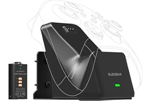 ElecGear Solo Charging Dock for Xbox Series X|S, One, S, X Controllers - 1200mAh Battery, Wall Mount, Desktop USB Charger Stand