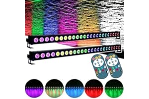 YESPICK 24 * 3W RGBW LED Wallwasher Barra Luminosa con Telecomando, Luce da Palcoscenico Luci Discoteca, Strobo Faretto per DJ Feste Nozze Halloween Natale, 2 pezzo