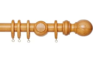 Javco Curtain Pole - Wooden Curtain Pole - Curtain Poles for Eyelet Curtains, Premium Quality Fixed Length Door Curtain Pole, Wooden Curtain Poles for Doors, Windows, Kitchen
