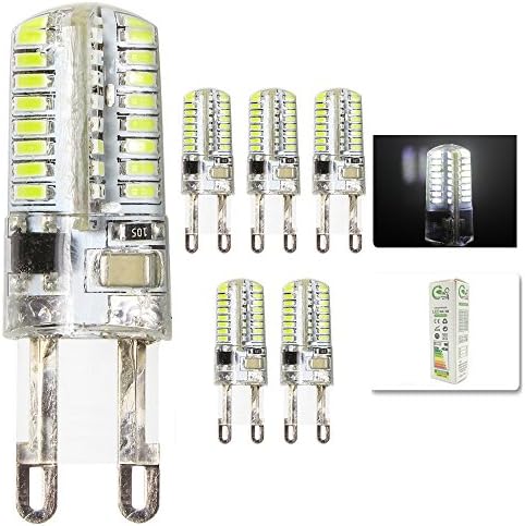 Set of Mengjay® 5 LED Bulb G9 3 W LED Light bulbs 64 * 3014 SMD LEDs Cool White Hi-Power Energiesparlampen AC200 V (15.9 x 49 mm)