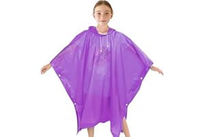 EIYVPRA Impermeabile per Bambini, Poncho Impermeabile da Pioggia per Bambini, Giacca da Pioggia con Cappuccio, Eva unisex, per ragazze e ragazzi, Riutilizzabile Addensare Impermeabile