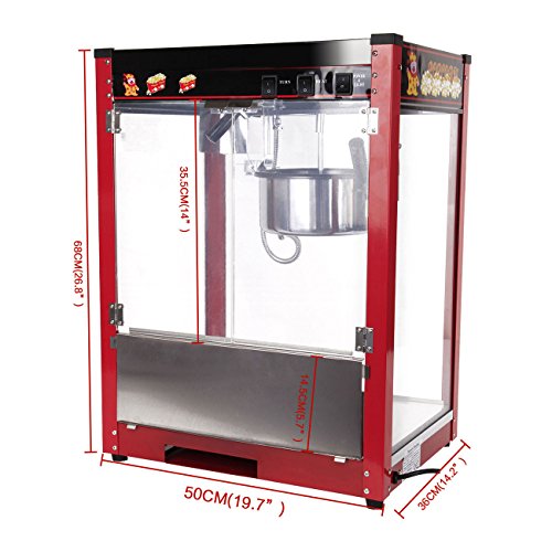 Ridgeyard 1370W Premium 8oz Kommerziell Popcorn Pop Mais Maker Popper Maschine Popcornmaschine Popcornautomat 1/2 (Pan / min) - 4