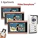 Produktbild HUALI 7inch Record Wireless WiFi 3 Apartments Video Door Phone Intercom System IR-Cut HD 1000TVL Camera Doorbell Camera mit 3 Taste 3 Monitor Waterproof