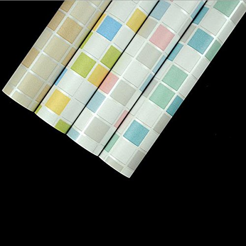 UNIQUEBELLA Vintage Simpel Retro Abstrakt Mosaik optik 3D Tapete Fototapete PVC Prägung Wandbild 45CM*19M für Wohnzimmer, Hotel, Flur, Büro und Schlafzimmer #2 - 6