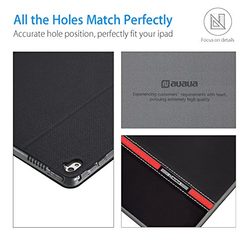 AUAUA iPad Pro 9.7 Hülle, iPad Pro 9.7 PU Leder Tasche Schutzhülle Schal + Clear Schutzfolie(Gift) für Apple iPad Pro 9.7 Zoll Apple Tablet - 8