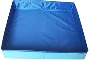 ‎LUCKXING Hundepool Für Große & Kleine Hunde Und Katze, Faltbarer Planschbecken, PVC 50x50x10cm Quadratische Pool rutschfeste Bademuschel Für Welpen Kleine Katzen Und Haustiere