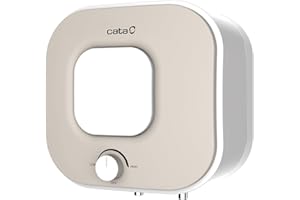 Cata, Termo eléctrico 15 L, Calentador de Agua, Blanco, Modelo Termo CTRC, 15-M, Temperatura de 75 grados C, Clase de Eficiencia Energética A