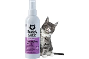 Buddycare Spray desenredante para gatos: eficaz removedor de pelo mate para gatos y spray desenredante para promover un pelaje saludable, elimina fácilmente el pelo mate para un pelaje suave y