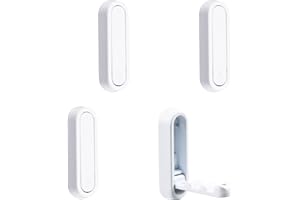 MOROBOR 4 ganchos de pared plegables elípticos, antideslizantes, resistentes, de aleación de zinc, para colgar abrigos, bolsas, mochilas, toallas (blanco mate)