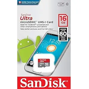 SanDisk Ultra Class 10 UHS-I 16 GB Micro SD Memory Card (SDSQUNC-016G-GN3MN)