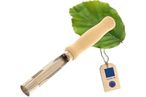 Hofmeister Holzwaren| Vide-pomme idéal pour les pommes, les poires et les fruits à pépins, partie métallique en acier inoxydable, vide-pomme pratique avec manche en bois de hêtre|16cm