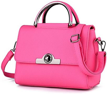 Emotionlin Fashion Women's Leather Padlock Tote Handbag Ladies Shoulder Bag (Rose)