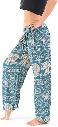 Forgotten Tribes Large Size High Crotch Harem Trousers | Many Designs | Plus Size Harem Pants | Hippie Festival Lounge &amp; Yoga Trousers | Size 14 16 18 20 (Elephant Green)
