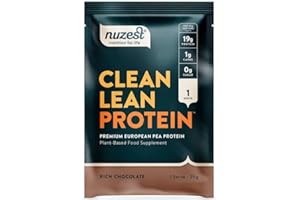 Nuzest - Clean Lean Pea Protein - Rich Chocolate - Vegan Protein Powder - Complete Amino Acid Profile - Plant-Based Workout & Recovery Fuel - All Natural Food Supplement - 25g Sachet (1 Serving)