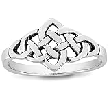 925er Sterlingsilber DTPsilver - Damen - Ring 925 Sterling Silber Keltisch Knoten