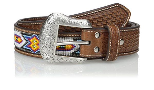 Nocona Belt Co Mens White Tribal Bead 