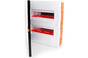 KOOP ELEKTRO Scatola dei fusibili, a incasso, piccolo distributore con livella a bolla 24 moduli, 2 file, IP40 IK07