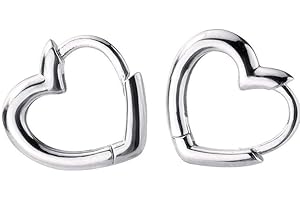 IMINI Orecchini a Forma Di Cuore a Cerchio Piccolo Per Donne Ragazze Adolescenti Argento Sterling 14K Daith Cuore Cartilagine Trago Carino Minimalista Cerchietti Gioielli Regalo Bambini Damigella d'Onore
