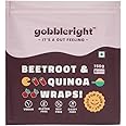 GOBBLERIGHT Beetroot & Quinoa Wraps 150g (6 Wraps - Pack of 4) – Low-Calorie, High-Fibre, Complete Protein, Antioxidant-Rich, Vegan & Gut-Friendly