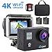 Produktbild 4K Sport-Kamera, SEGURO 16MP Ultra HD Action Cam Wasserdicht 170 Grad Weitwinkel Doppelschirm Kamera mit 2 Aufladbare Batterien + Handgelenk Fernbedienung + Zubehör Kits für Radfahren Schwimmen Klettern Tauchen