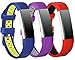 Produktbild Greatfine Fitness Armband Smart Watch Fitness Ersatzarmband für Fitbit Alta / Fitbit Alta HR Classic Herzfrequenz Smart Watch Fitness Tracker Zubehör (Free Size, BlueYellow/RedBlack/PurpleGrey 3)