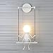 Produktbild FSTH Einfache Wandleuchte Schwingen Metall Wandleuchte Kreatives Wandlampe Cartoon Lampe für Bar, Schlafzimmer, Küche, Restaurant, Café, Flur E27 (Weiß)