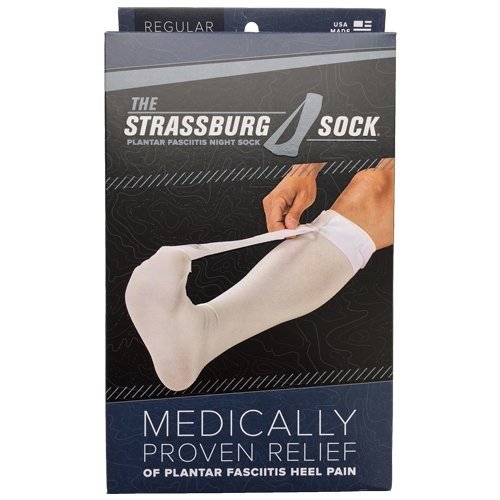 Strassburg - Calcetín de Estrasburgo Para Aliviar Fascitis Plantar - Media Strassburg Sock - Ligera Férula Nocturna - Alivia Dolor Talón / Planta de Pies - Correa de Velcro - Tejido Cómodo - Estiramiento Fascia Plantar - Talla Regular