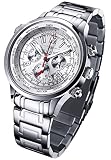 FIREFOX WORLDTIMER FFS40-104 sunray silber Weltzeitanzeige Chronograph Herrenuhr Armbanduhr Sicherheitsfaltschließe massiv Edelstahl wasserdicht Miyota OS20 Werk