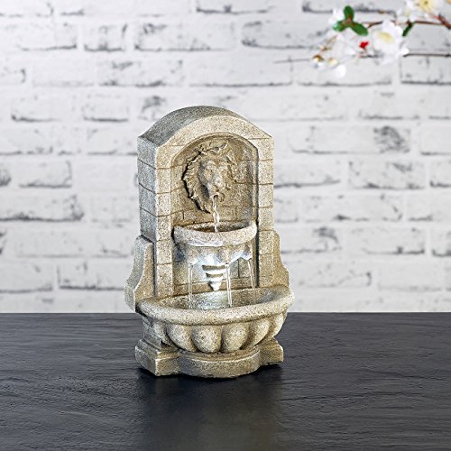 infactory Beleuchteter Zimmerbrunnen „Löwenkopf“ mit LED und Pumpe - 3