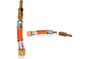 INTERGAS LPG Quick Release Gas Connector – 1/4" LH Nut with 8mm Hose Assembly – Snap Coupler Gas Fitting for BBQ, Camping, Caravans & Motorhomes – EN16436-1 Approved