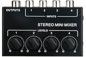 Niejgay Mini Mixer Passivo A 4 Canali Compatto Strumento Musicale Lettore CD Mixer Hub Stereo per Computer