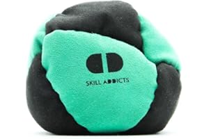 Skill Addicts Footbag (Freistil Foot Bag für jedes Fähigkeitsniveau, Enthält einen Satz Hackysack-Aufkleber und eine App zum Erlernen von Tricks)