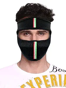 Vocado Anti Pollution Dust Sun Protection Half Ninja Face Cover Mask (Black, Sm07bkfm)