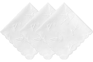 HOULIFE Embroidered Handkerchiefs for Women Cotton Vintage Floral Handkerchief Flower Embroidery Ladies Hankies for Wedding Party