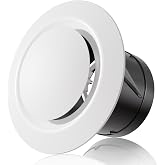 HG Power Ventilation Grille 75 mm Round Ventilation Grille Adjustable Air Outlet Size for Bathroom, Bedroom, Kitchen