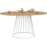 IDMarket Yuna Round Extendable Dining Table 110-150 cm with Cable