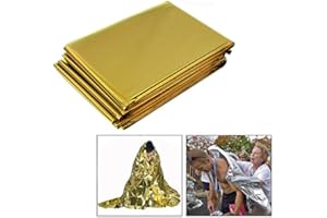 OFKPO 10 Pcs Couverture de Survie, Couvertures Thermiques Survie Couverture de Sauvetage Couverture Soleil pour Camping, Randonnée, Premiers Soins