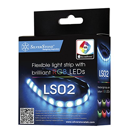 SilverStone SST-LS02 – LED Strip Lichtstreifen für Modding von PC Gehäusen, RGB 5050 Multi-Color, 30 cm, 18 LEDs (2 Stck.) - 4