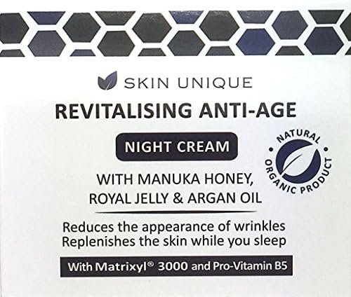 Revitalising Anti-Age Night Cream 50 ml โ Natural & Organic anti-ageing formula - with Manuka Honey, Royal Jelly, Argan Oil and Matrixyl 3000 - nourishes and protects while you sleep