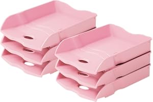 HAN 6x brevkorg RE-LOOP pastellrosa A4/C4 stapelbar 100% återvunnen | Tillverkad i Tyskland, A4/C4, återvunnen plast, 255x348x65 mm, dokumentförvaring, förvaringskorg, brevkorg