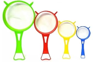 DIOXSTAR Plastic Kitchen Strainer Sieve, Fine Mesh Design, Both Durable and Lightweight, Dishwasher Safe, Smooth Surface Hygienic and Easy to Clean, (4 Pcs)