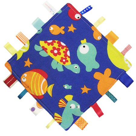 New handmade security tag blanket comforter by Dotty Fish. Made in England. Sea Life Design.