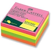 Faber-Castell Yapışkan Notluk 50x50mm, Karışık Fosforlu Renkli Mini K&uuml;p