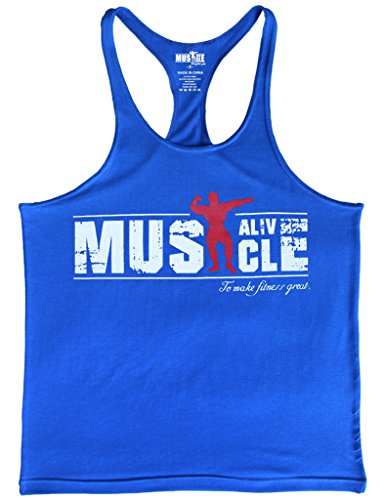 Musclealive para hombre culturismo sin mangas de 2 cm de la correa elástico de algodón