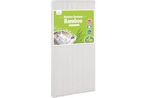 Babysom - Materasso Culla/Lettino Bamboo per Neonato - 90x40cm - Spessore 5cm - Sfoderabile - Garanzia 2 anni