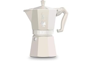 Bialetti Moka Exclusive, crème, pour 6 tasses, pour utilisation directe sur le feu (cafetière, cafetière expresso, moca)