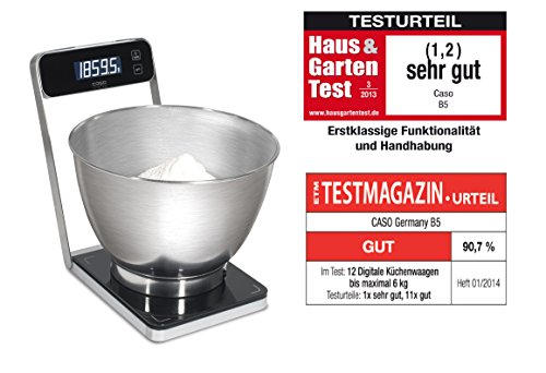 Caso 3290 B5 Ausklappbare Design-Waage mit Hochanzeige wie professionelle Bäckerwaage, sehr genauer Wiegesendor in 0,5g Schritten, idealo für Gewürze und Aromen, bis 5 kg - 2