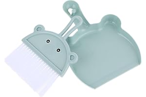 Amabro Set di scopa piccola, mini paletta con spazzola, paletta a mano, spazzola da tavolo, graziosa scopa per spazzare briciole da tavolo, per casa, scrivania, divano, cucina, tastiera, spazzare