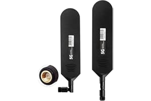 Vecys 4G LTE Antenne SMA Männlicher Stecker 12dBi 4G/5G hohe Verstärkung Omnidirektionale Klebestift Antenne 600-6000Mhz(Schwarz, 2 PCS)